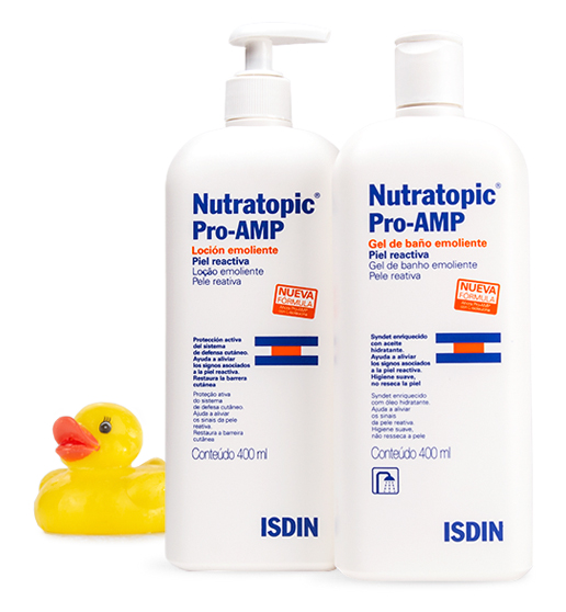 Nutratopic Pro-AMP gel de baño y loción emoliente piel reactiva