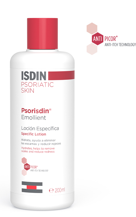 Psorisdin gel de baño, loción y crema, el y la higiene de la piel psoriasis | ISDIN