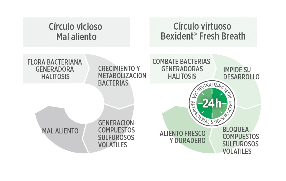 ¿Cómo se genera el mal aliento y cómo actúa Bexident Fresh Breath?