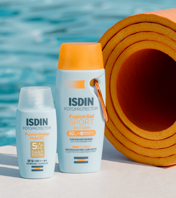 Fusion water MAGIC y fusion gel SPORT de ISDIN