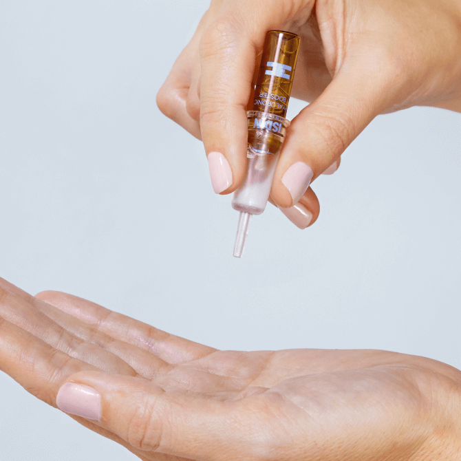 Apply Hyaluronic Booster serum in ampoule