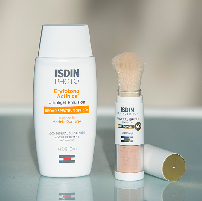 ISDIN Eryfotona Actinica and Mineral Brush for your daytime skincare routine