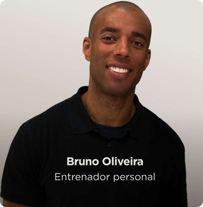 Retrato de Bruno Oliveira, entrenador personal que guía la sesión de entrenamiento del encuentro.