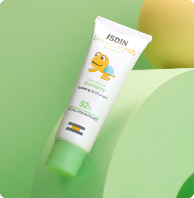 Crema Facial Hidratante Babynaturals de ISDIN, hidratación diaria para la piel del bebé en invierno.