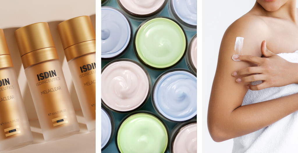 Productos hidratantes ISDIN para rutina skincare por estaciones enfocada en reparación otoñal