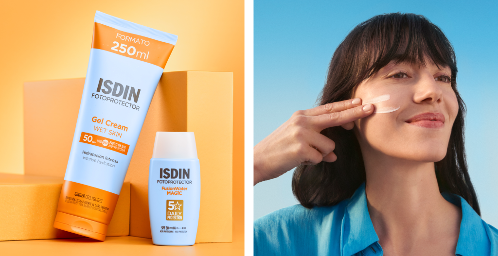 dúo de fotoprotectores para vacaciones fusion water magic y gel cream
