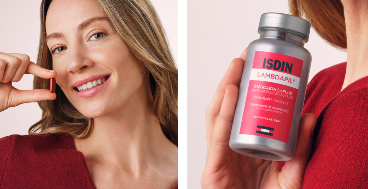 Lambdapil Anticaída 5α Plus de ISDIN en cápsulas como complemento alimenticio