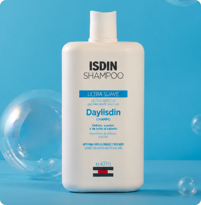 Daylisdin Champú Ultra Suave de ISDIN para el cuidado diario del cabello