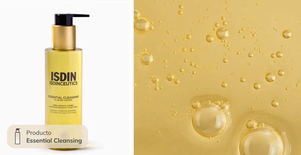 aceite limpiador para rutina facial de invierno essential cleansing