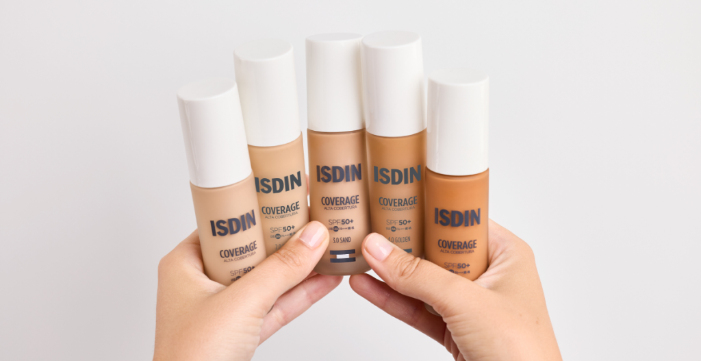 base de maquillaje con spf 50+ novedad de isdin en 5 tonos distintos