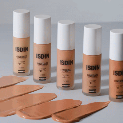 nuevas bases de isdin con maquillaje en diferentes tonos