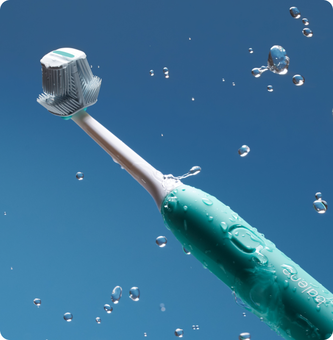 Cepillo Balene Duotech Sonic con tecnología sónica y gotas de agua en movimiento