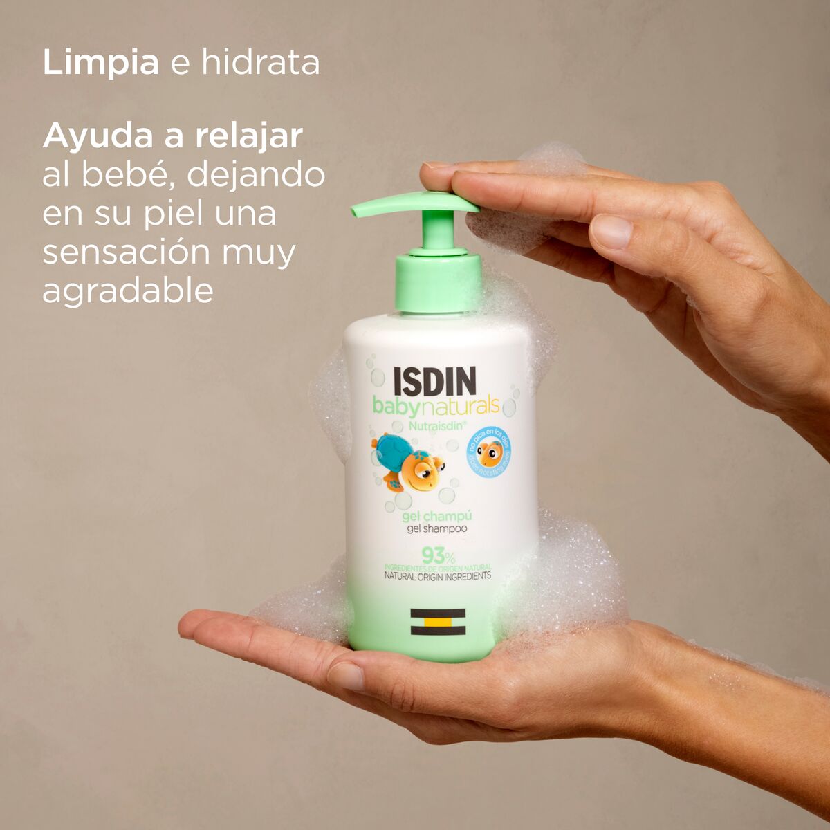 Pack de 2 gel-shampoo suave para piel y cabello de bebé, 400 ml c/u, ISDIN  - ISDIN
