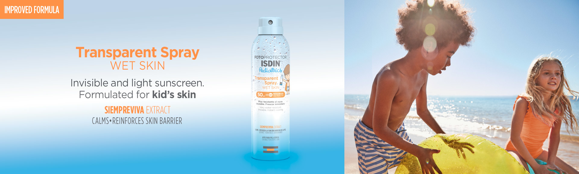 Fotoprotector ISDIN Transparent Spray Wet Skin Pediatrics SPF 50